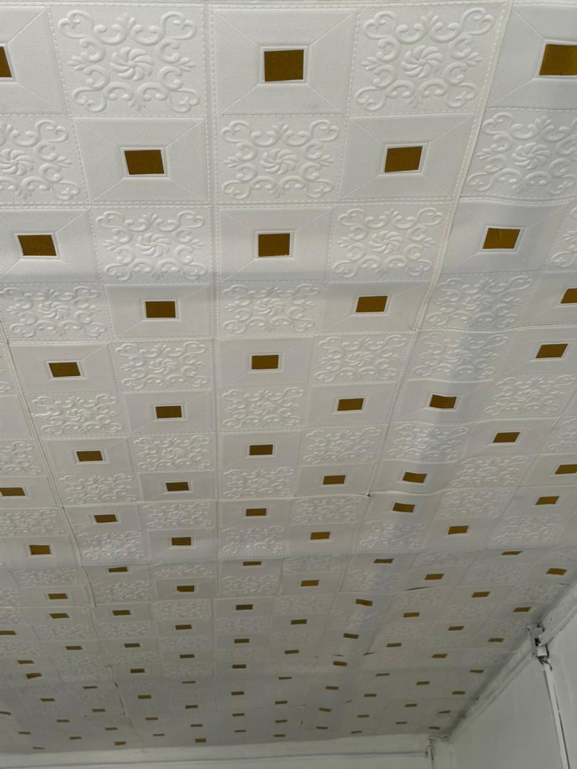 3D Foam Panel — Gold Accent Installation